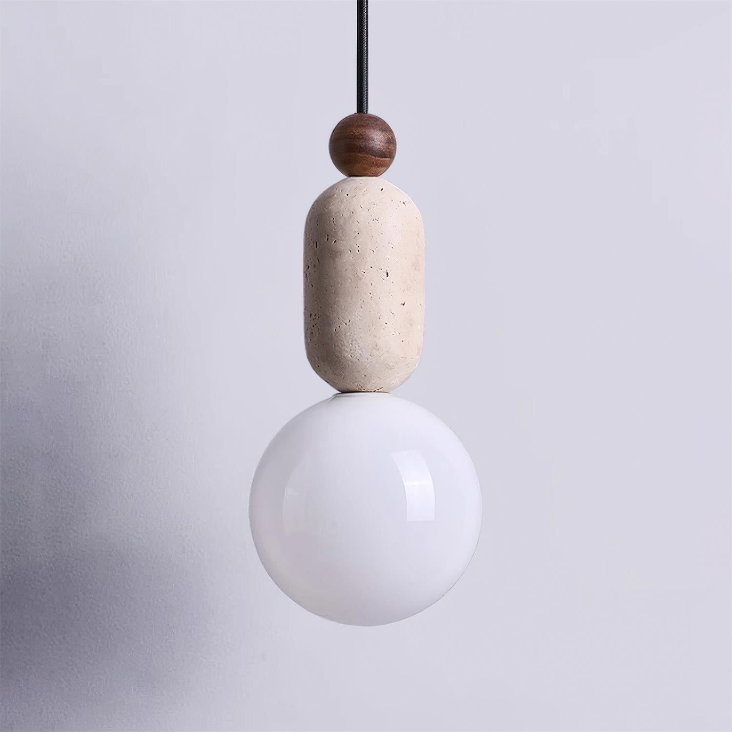 Gavon Glass & Travertine Pendant Lamp