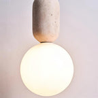 Gavon Glass & Travertine Pendant Lamp