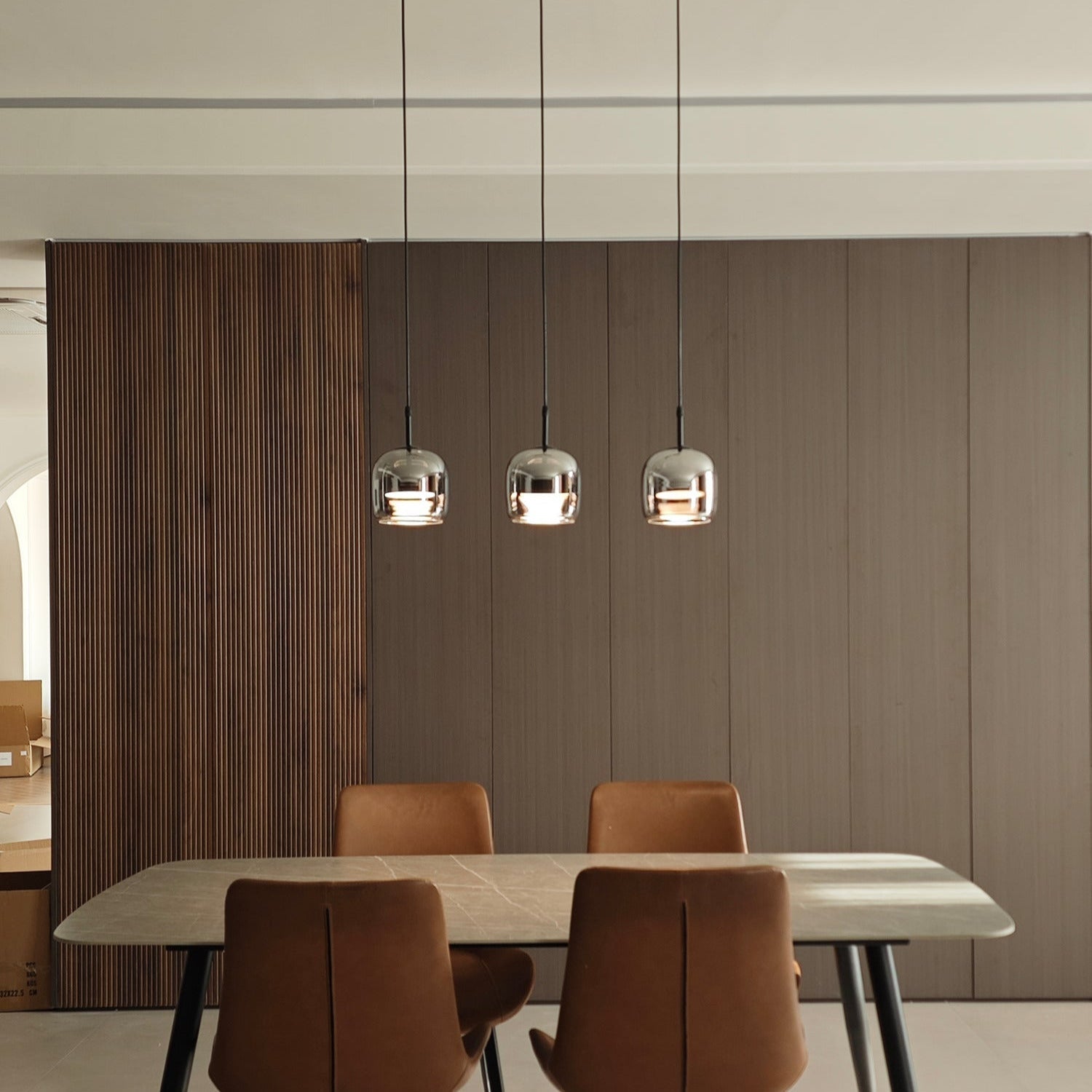 June Minimalist Pendant Light Glass Smoke Gray