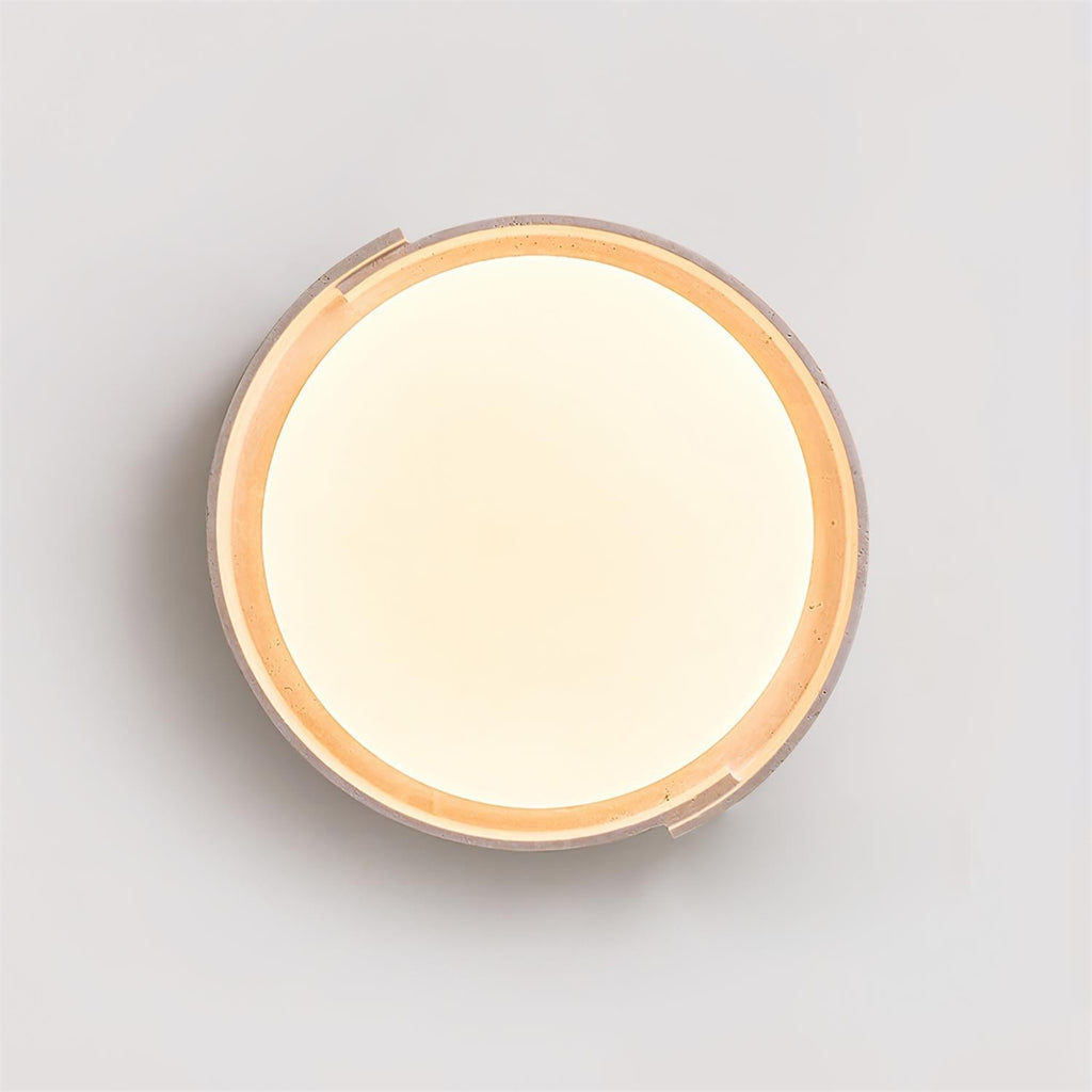 Juvio Minimalist Round Travertine Ceiling Light