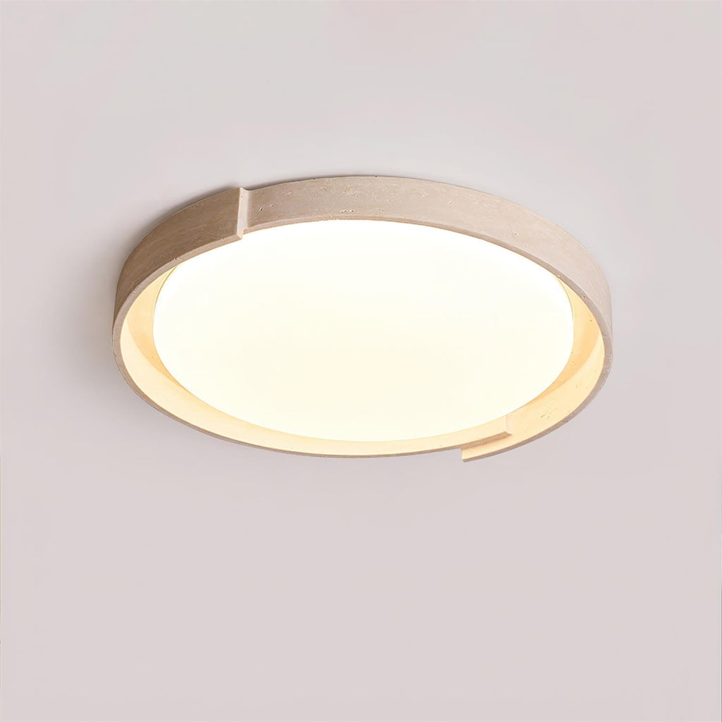 Juvio Minimalist Round Travertine Ceiling Light