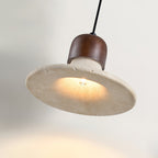 Ritta Pendant Light  Trumpet  Shape Travertine