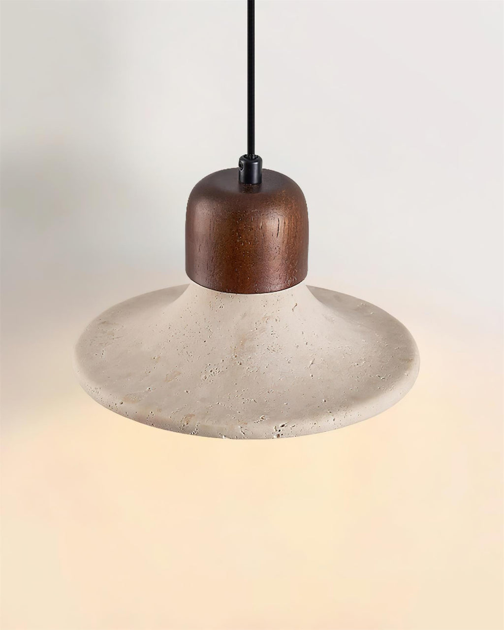Ritta Pendant Light  Trumpet  Shape Travertine