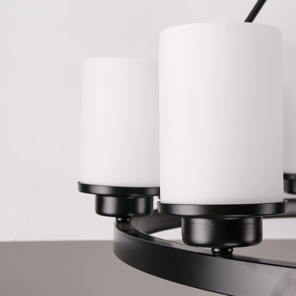 Silva Retro Black Metal/Glass Chandelier for Living Room