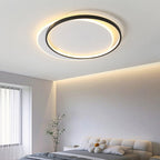 Arisha Modern Square/ Round Flush Mount Ceiling Light, Black with White