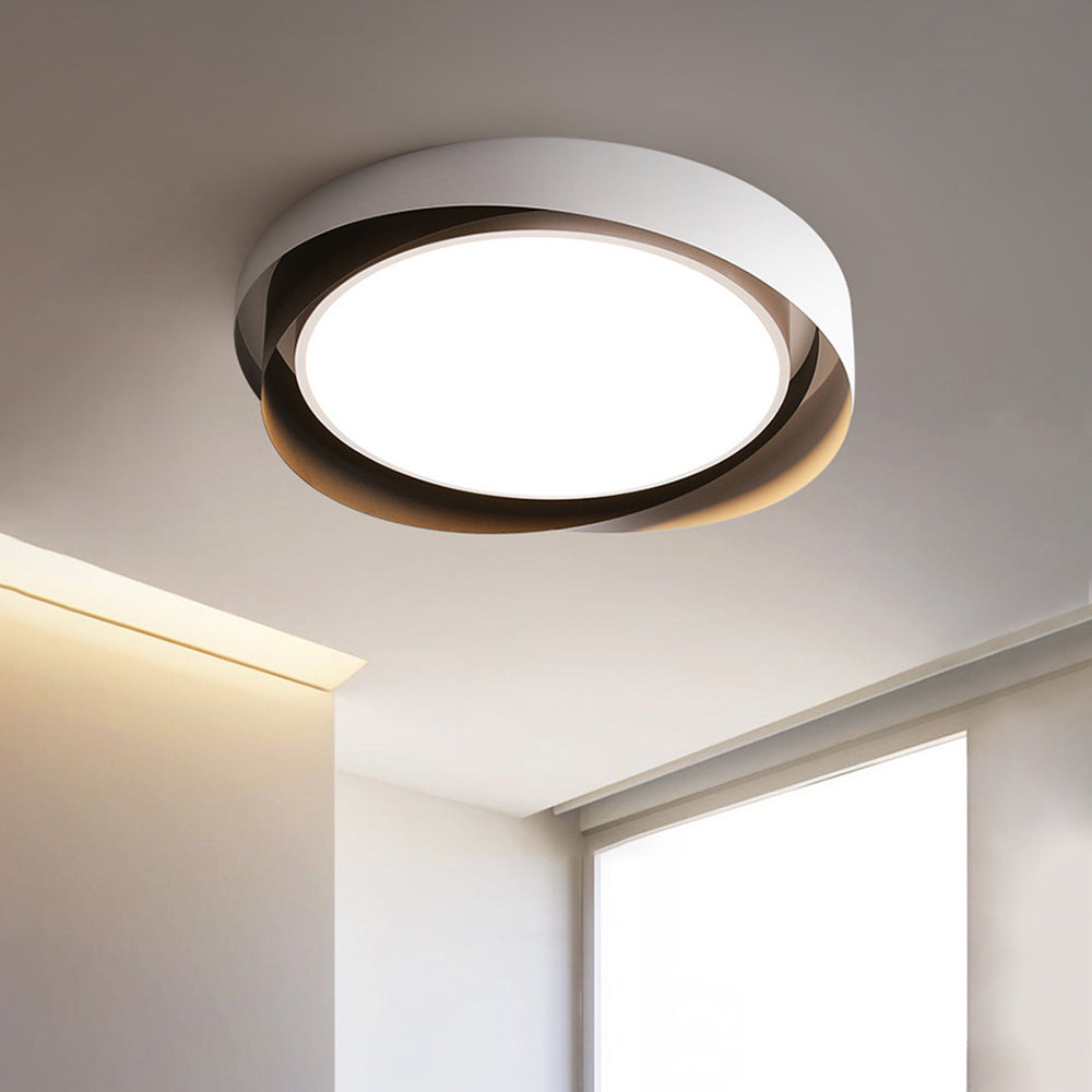 Arisha Modern Geometric Metal/ Flush Mount Ceiling Light, White/Gold