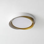 Arisha Modern Geometric Metal/ Flush Mount Ceiling Light, White/Gold