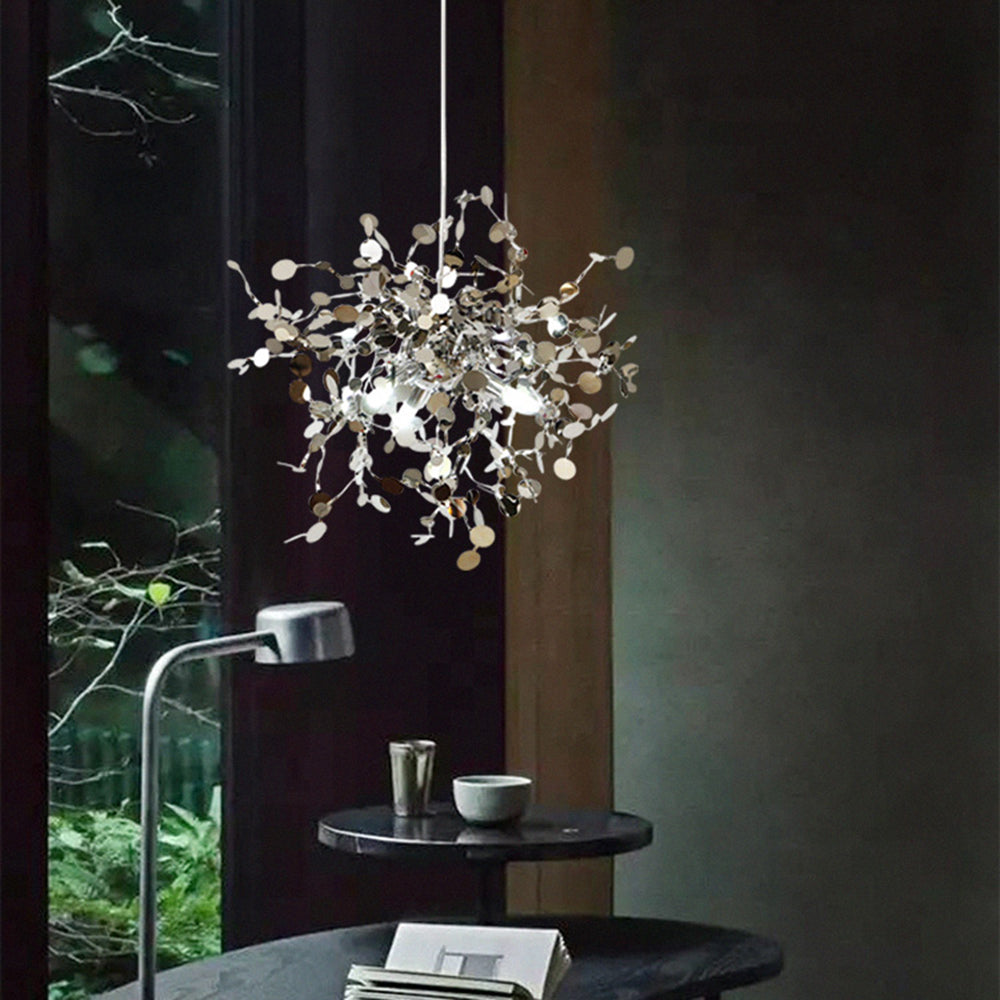 Olivia Artsy Classy Cluster Fireworks Pendant Light, Stainless steel