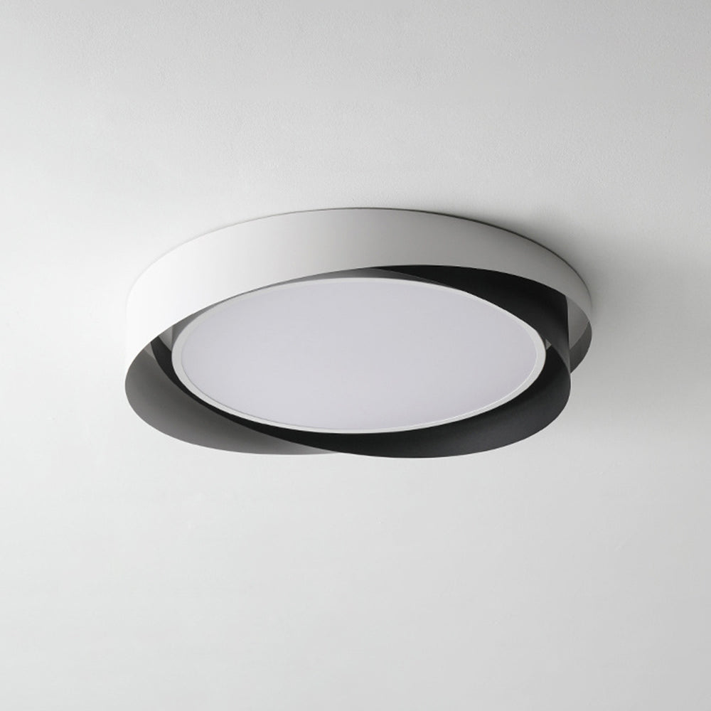 Arisha Modern Geometric Metal/ Flush Mount Ceiling Light, White/Gold