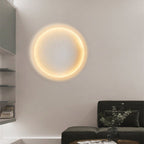 Aria Decorative Moon Metal/Gypsum Wall Lamp, White