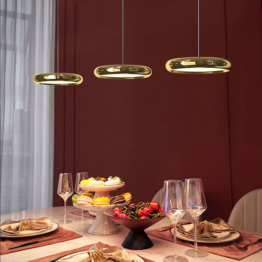 Arisha Minimalist Circular Metal Pendant Light,Silver/Gold/Rose Gold