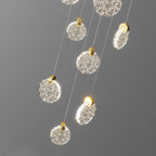 Kristy Luxury Circular Ripple Round Crystal Golden Chandelier