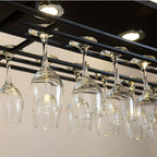 Austin Candle Black Chandeliers for Kitchen Island, Wine Glass Holder