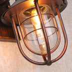Ray Vintage Lantern Shaped Metal Outdoor Wall Lamp, Black