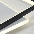 Arisha Modern Square/ Round Flush Mount Ceiling Light, Black with White