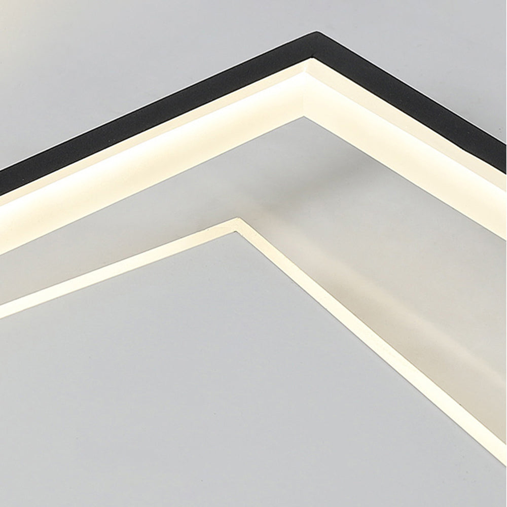 Arisha Modern Square/ Round Flush Mount Ceiling Light, Black with White