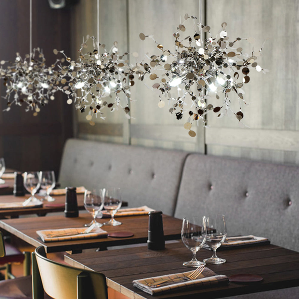 Olivia Artsy Classy Cluster Fireworks Pendant Light, Stainless steel
