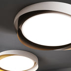 Arisha Modern Geometric Metal/ Flush Mount Ceiling Light, White/Gold
