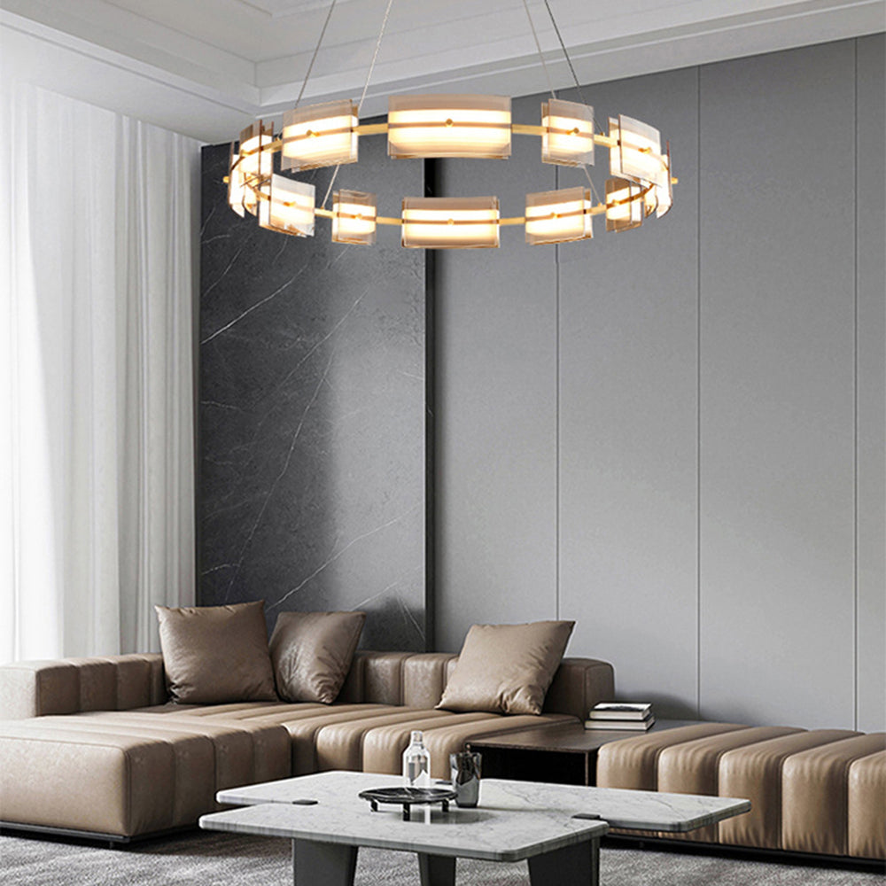 Arisha Minimalist Ring Metal Pendant Light,Black/Gold