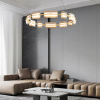 Arisha Minimalist Ring Metal Pendant Light,Black/Gold