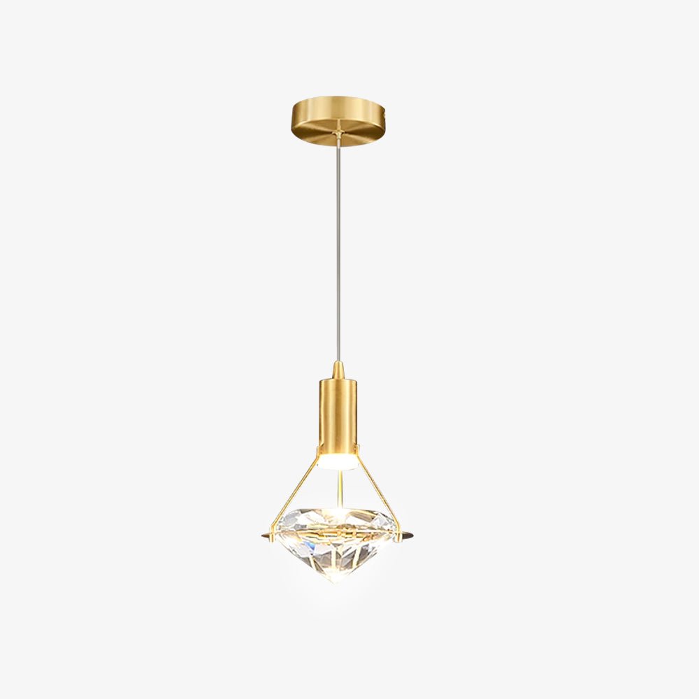 Elysianire Brass & Crystal Elegant Pendant Lamp