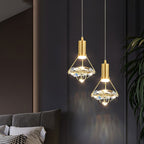 Elysianire Brass & Crystal Elegant Pendant Lamp