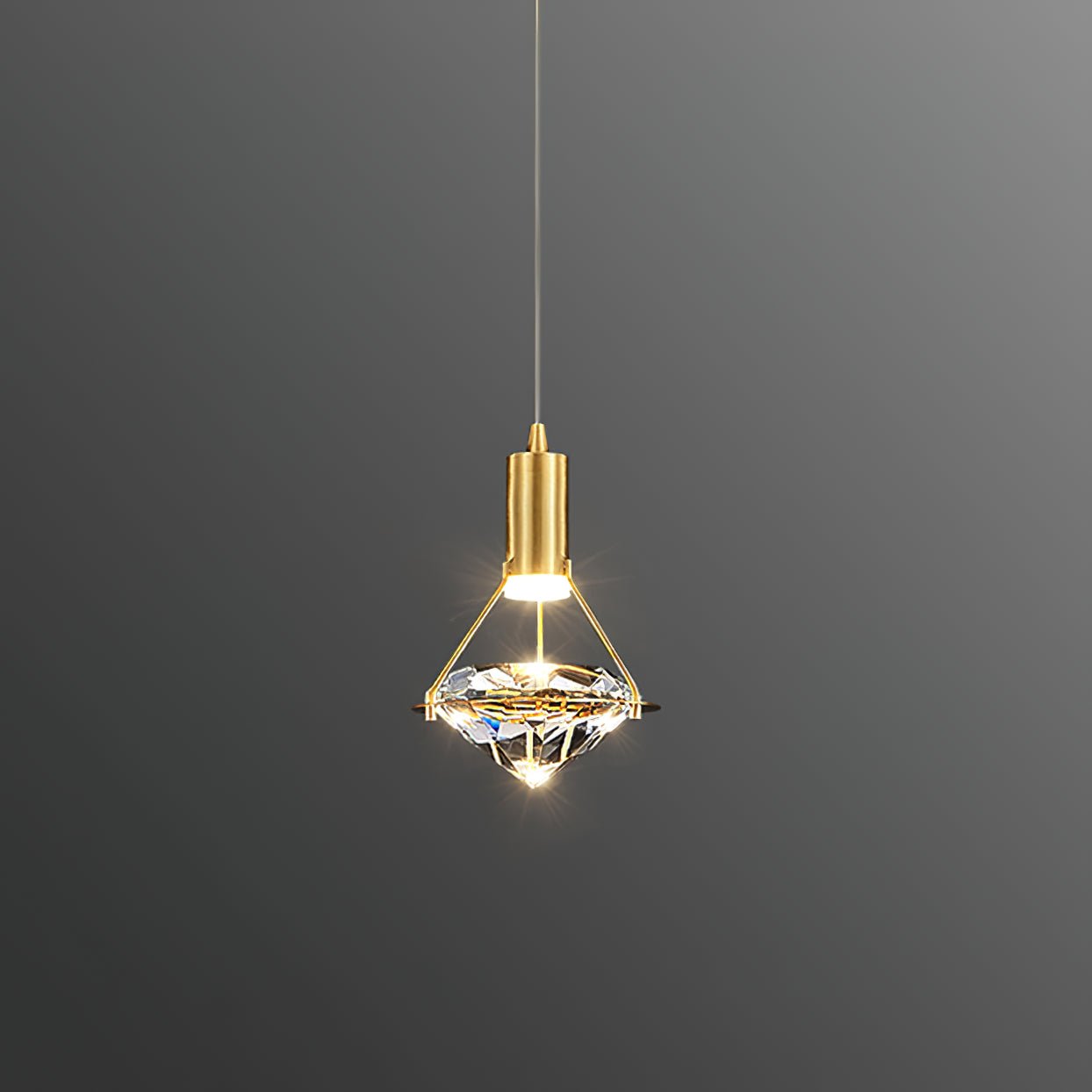 Elysianire Brass & Crystal Elegant Pendant Lamp