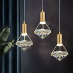 Elysianire Brass & Crystal Elegant Pendant Lamp