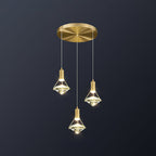 Elysianire Brass & Crystal Elegant Pendant Lamp