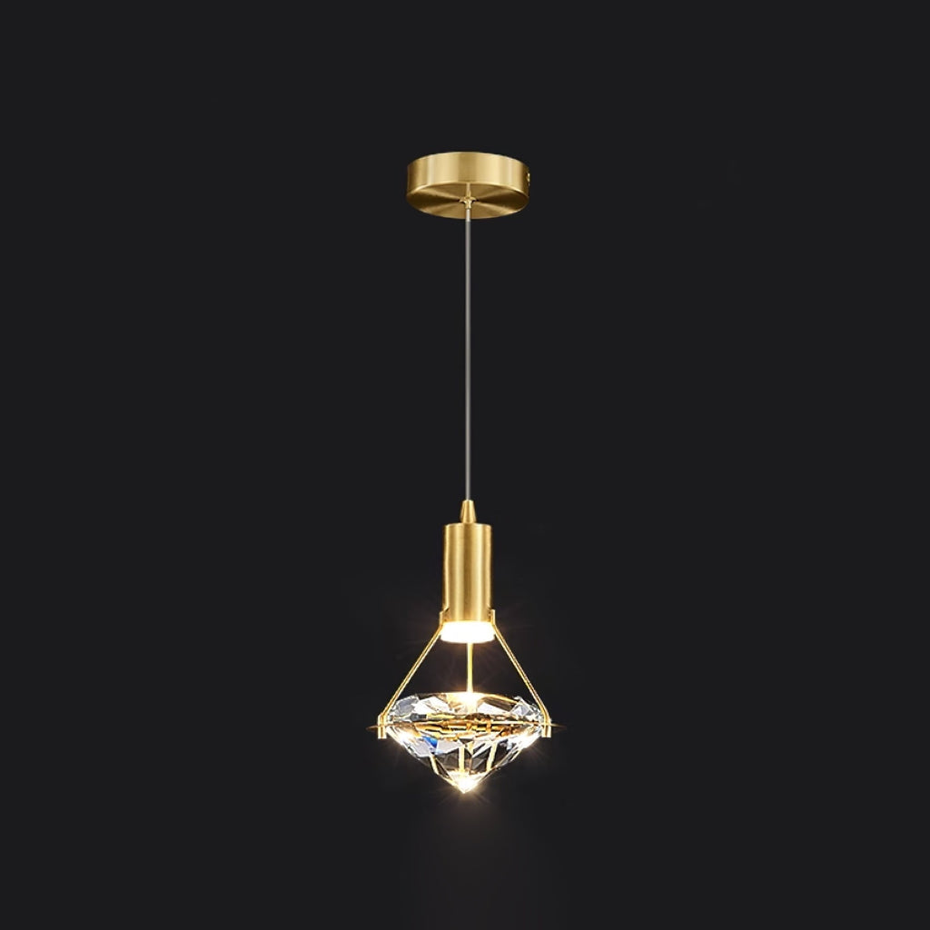 Elysianire Brass & Crystal Elegant Pendant Lamp