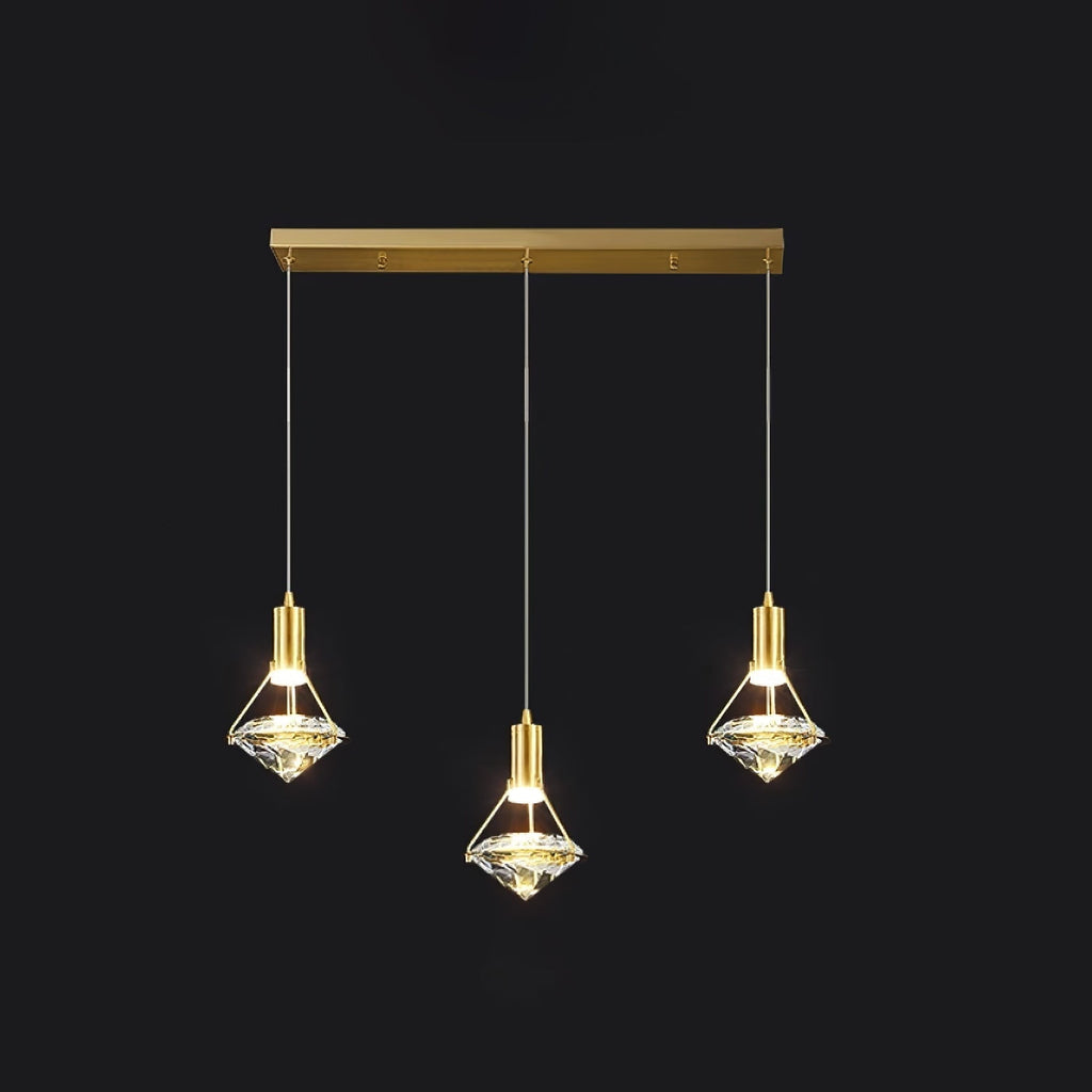 Elysianire Brass & Crystal Elegant Pendant Lamp
