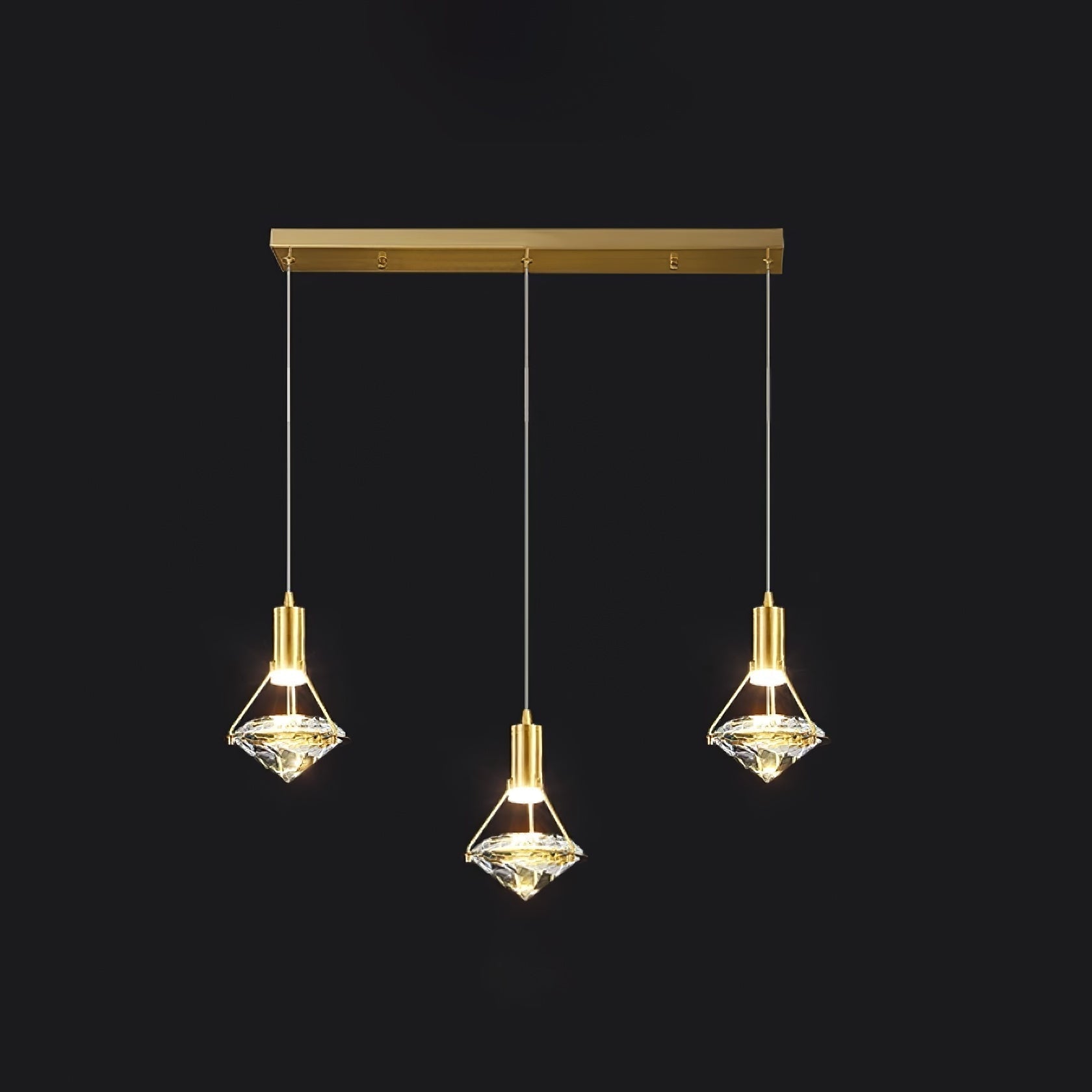 Elysianire Brass & Crystal Elegant Pendant Lamp