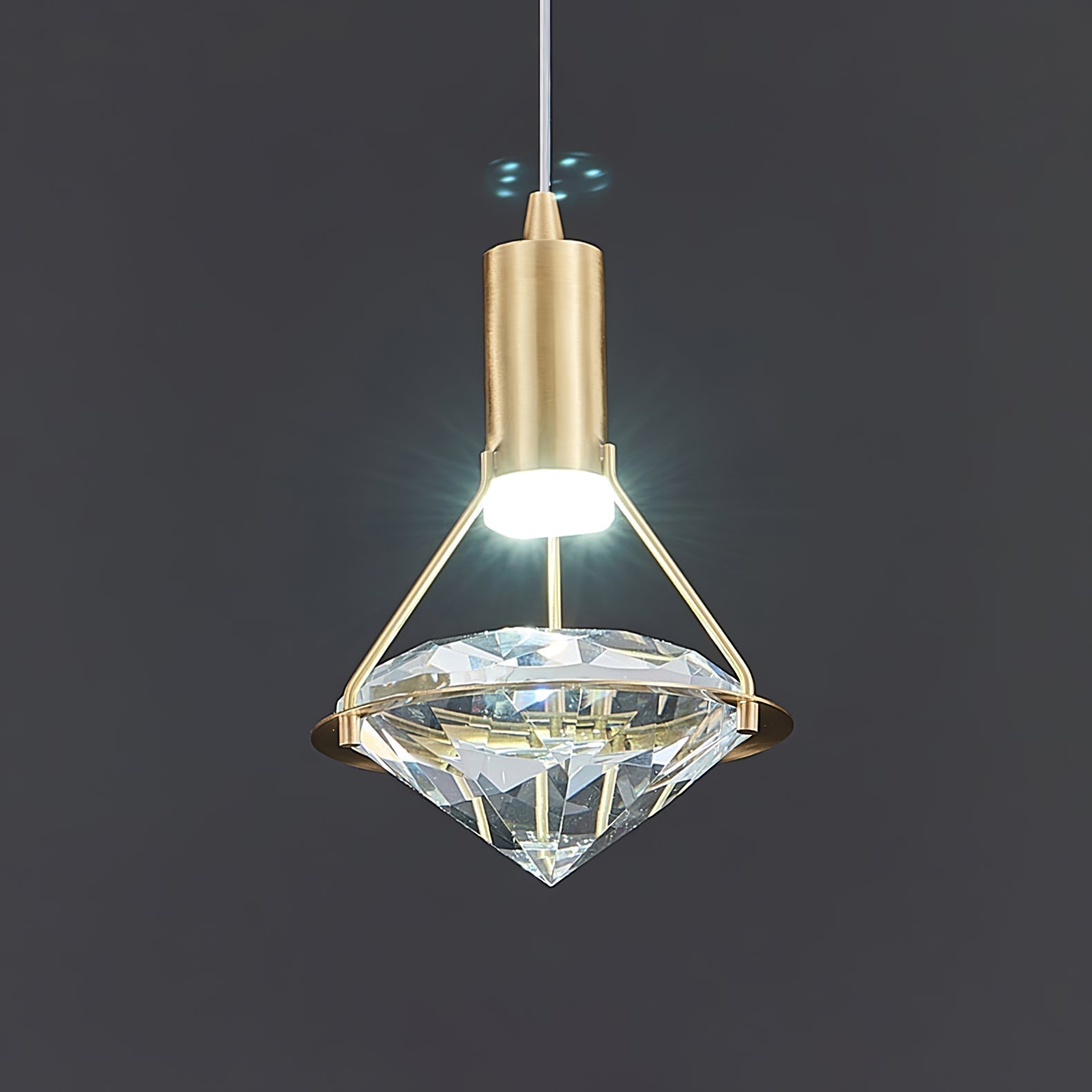 Elysianire Brass & Crystal Elegant Pendant Lamp