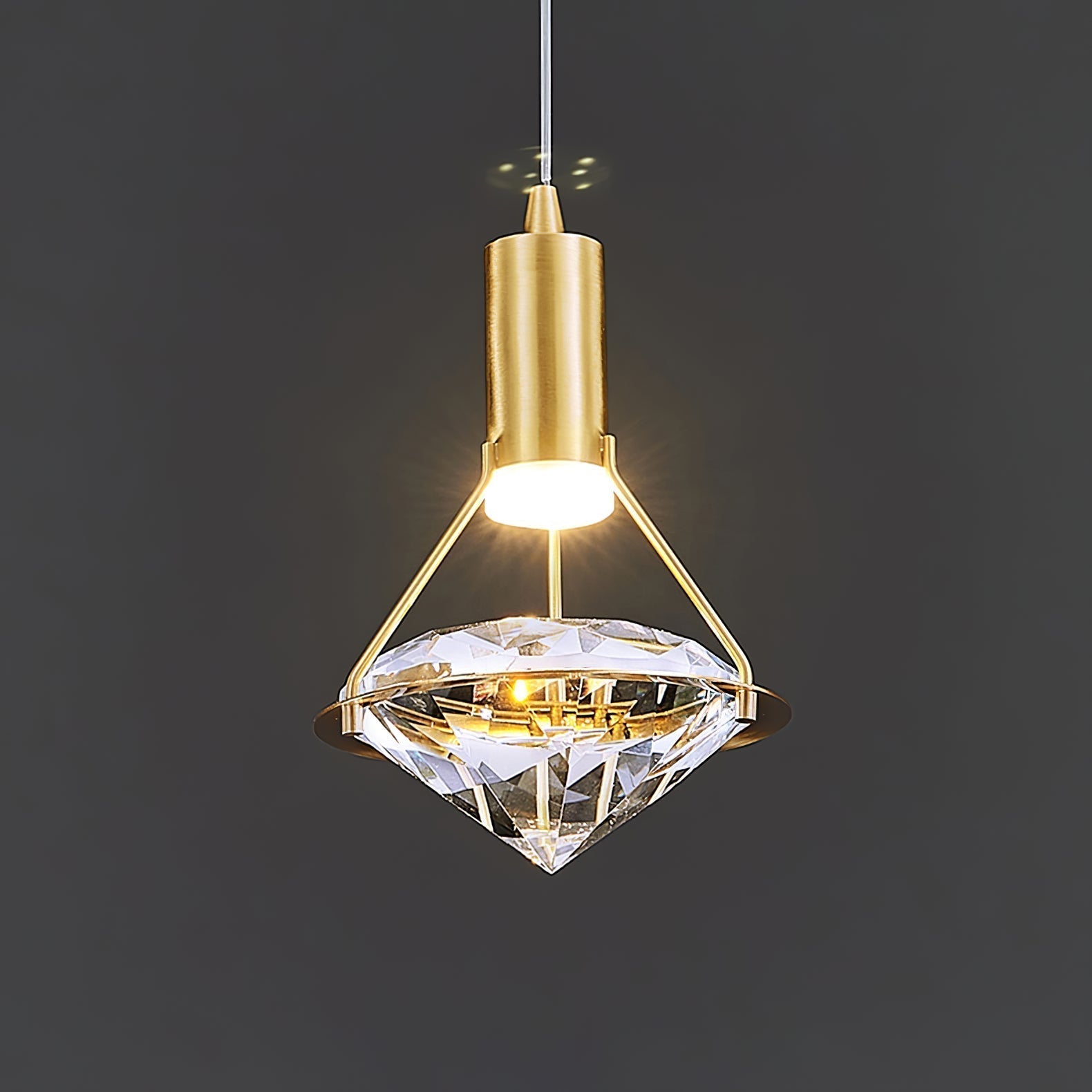Elysianire Brass & Crystal Elegant Pendant Lamp