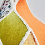 Pendant Lamp with Floral Petal Fabric Shade Fringe Bohemian