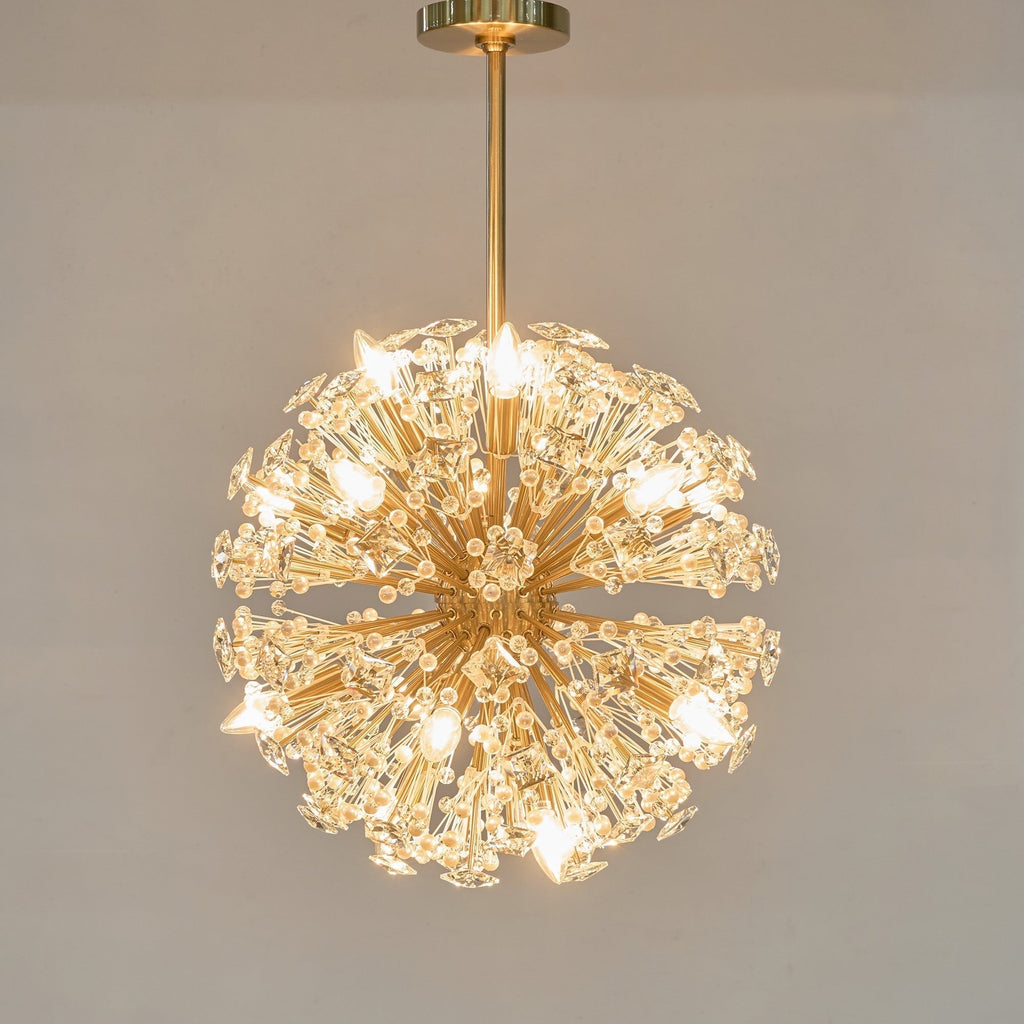 Aurora Chandelier Dickinson Gold Crystal Starburst