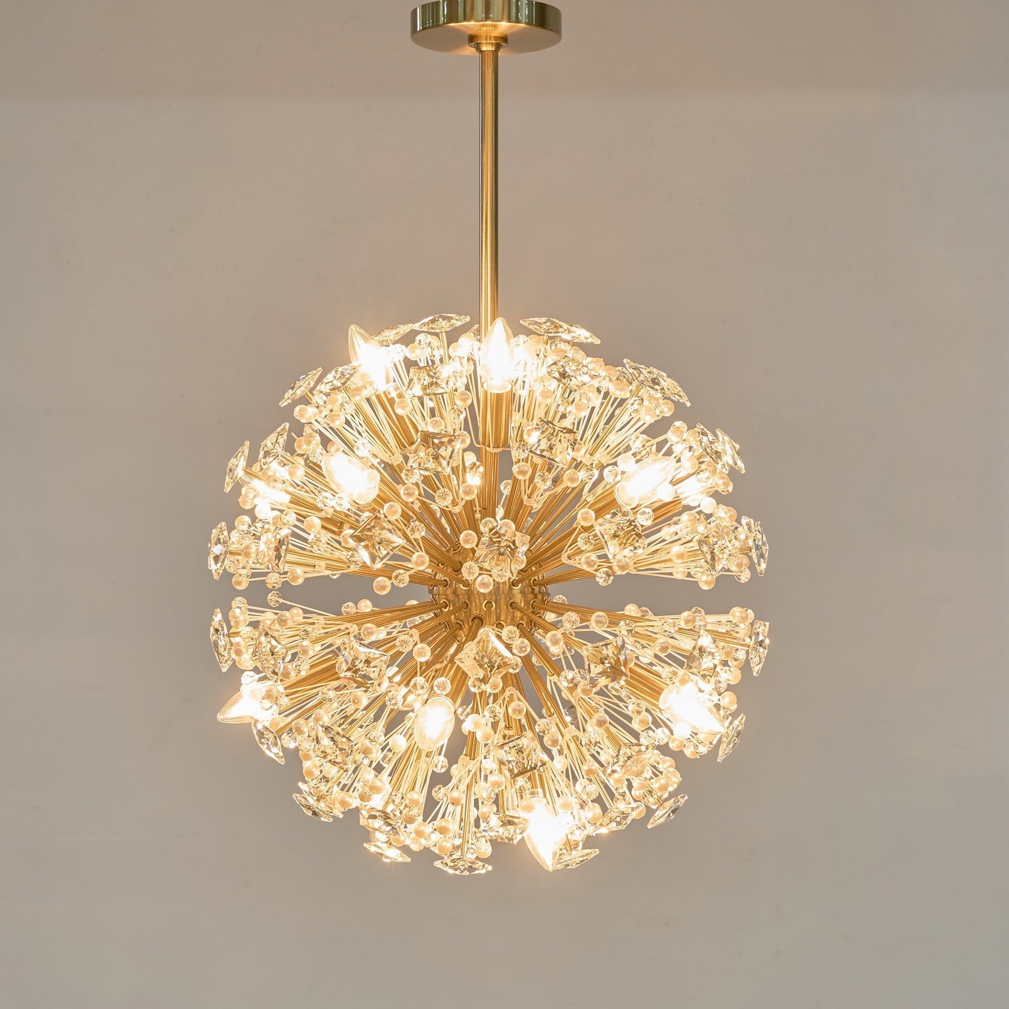 Aurora Chandelier Dickinson Gold Crystal Starburst
