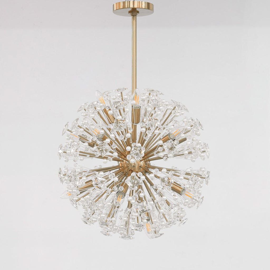 Aurora Chandelier Dickinson Gold Crystal Starburst
