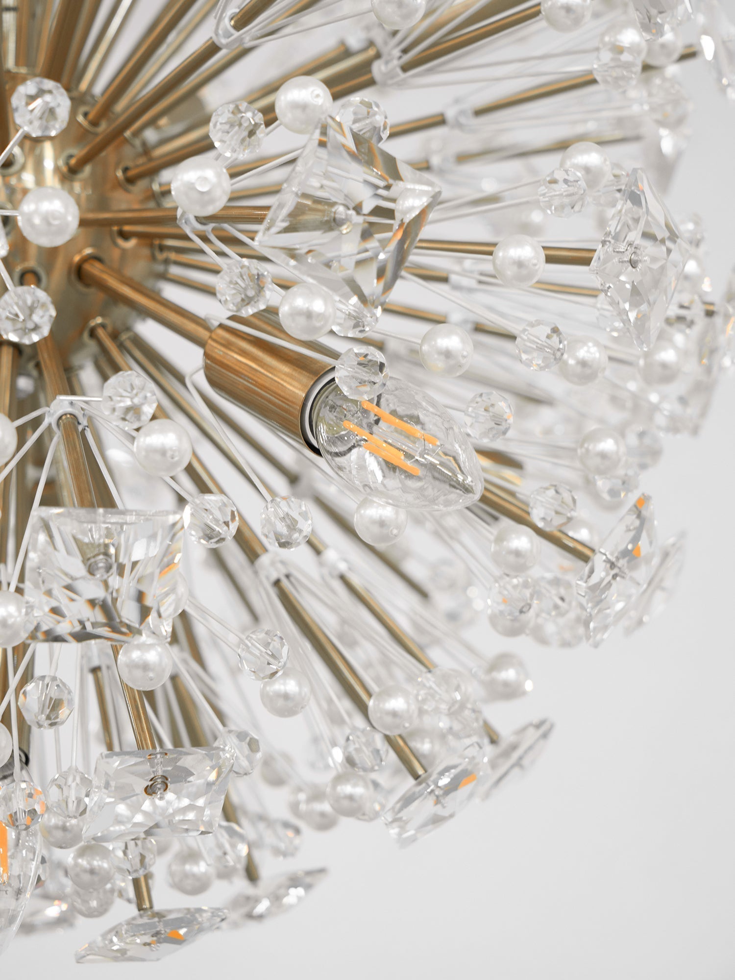 Aurora Chandelier Dickinson Gold Crystal Starburst