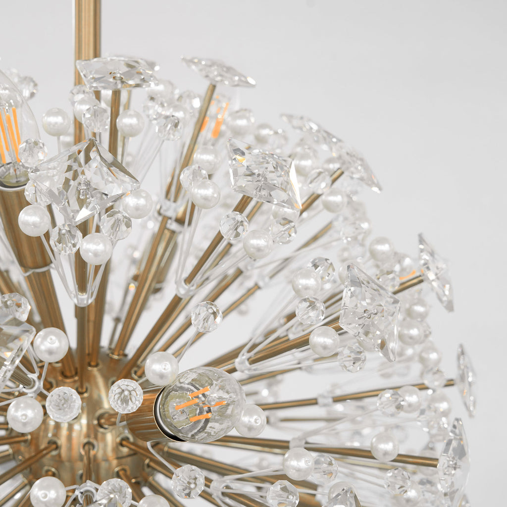 Aurora Chandelier Dickinson Gold Crystal Starburst