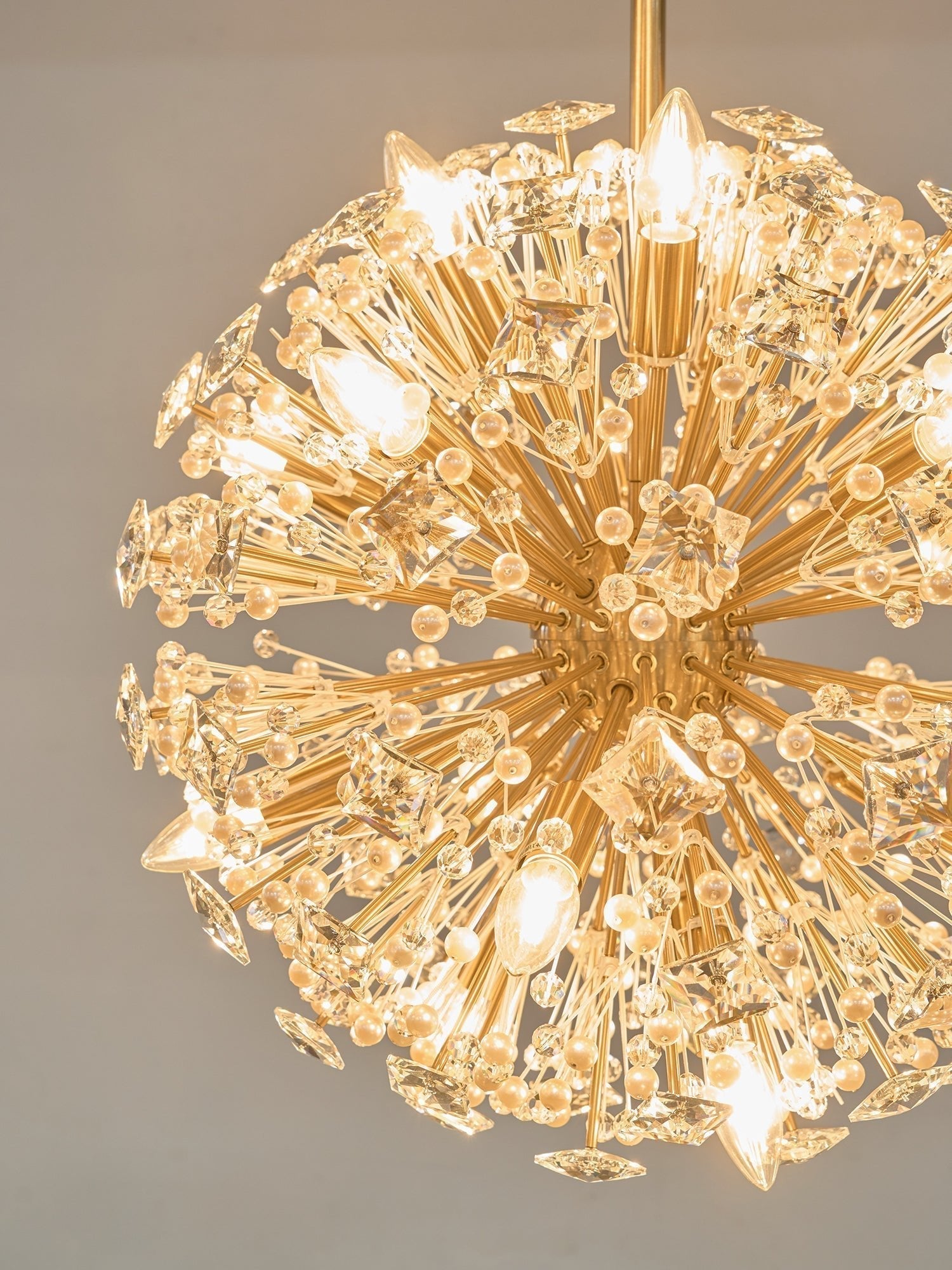Aurora Chandelier Dickinson Gold Crystal Starburst