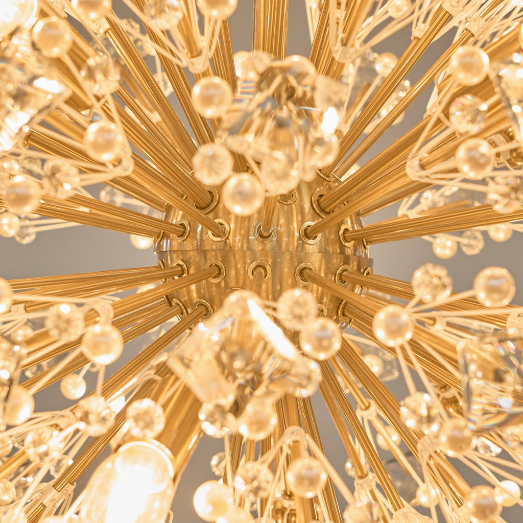 Aurora Chandelier Dickinson Gold Crystal Starburst