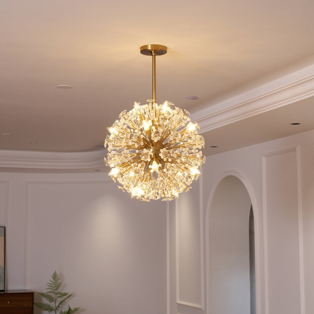 Aurora Chandelier Dickinson Gold Crystal Starburst