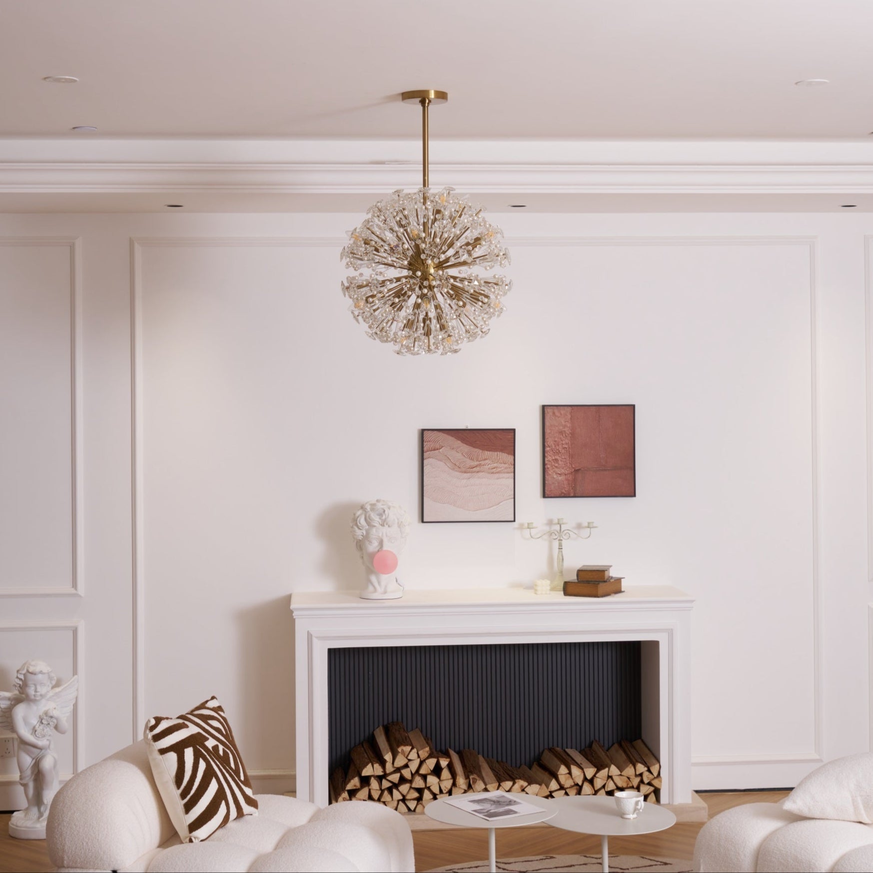 Aurora Chandelier Dickinson Gold Crystal Starburst