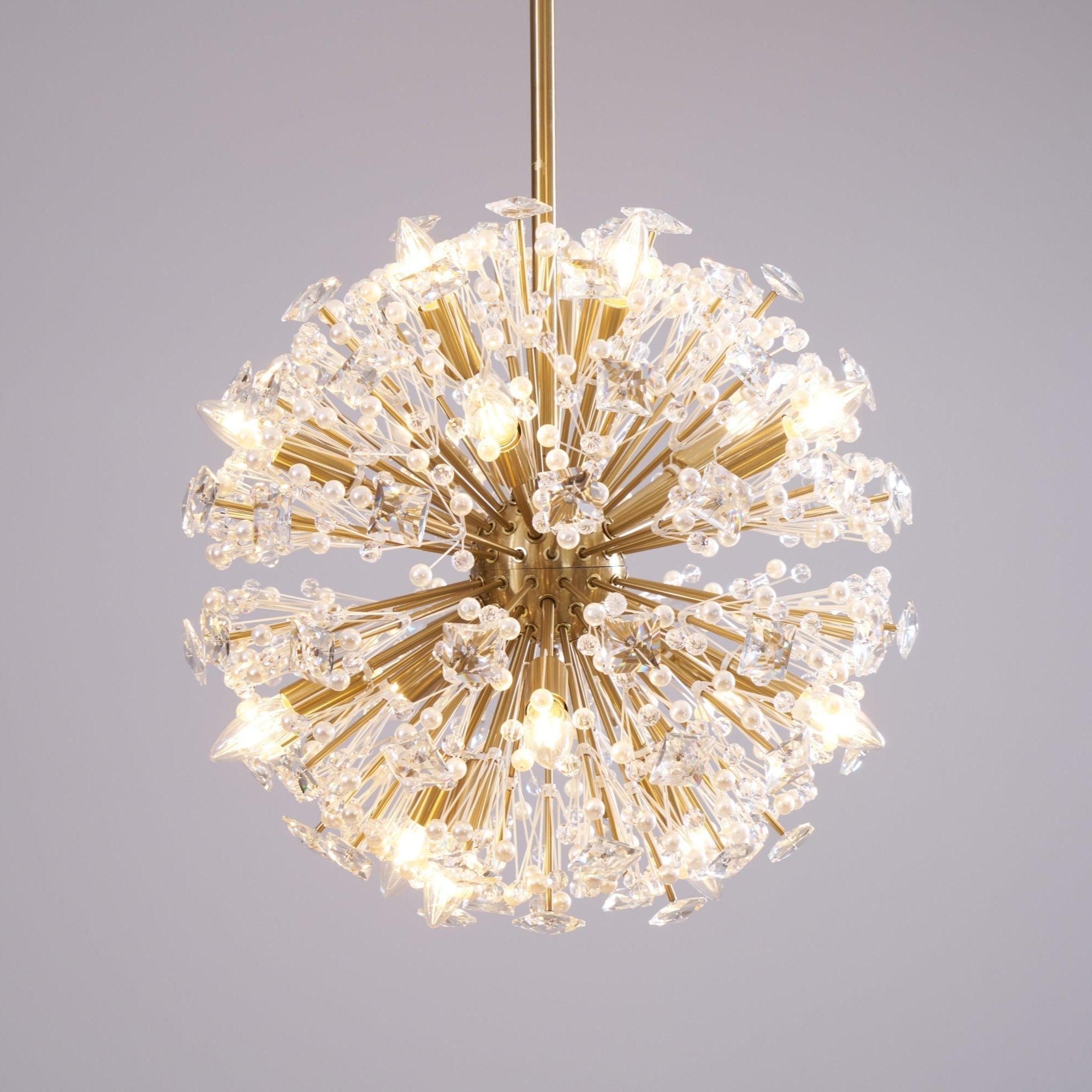 Aurora Chandelier Dickinson Gold Crystal Starburst