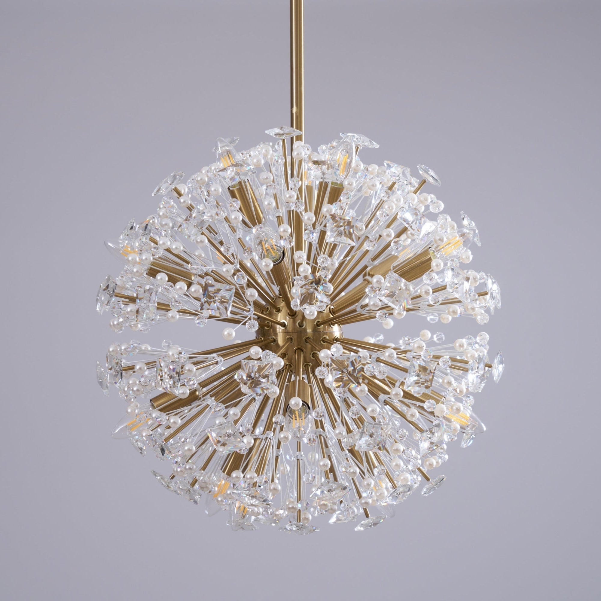 Aurora Chandelier Dickinson Gold Crystal Starburst