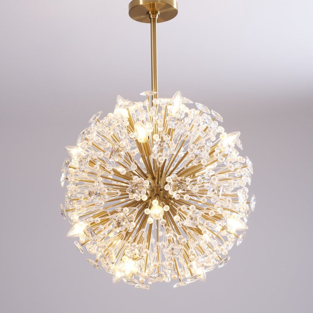 Aurora Chandelier Dickinson Gold Crystal Starburst