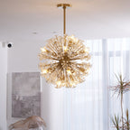Aurora Chandelier Dickinson Gold Crystal Starburst