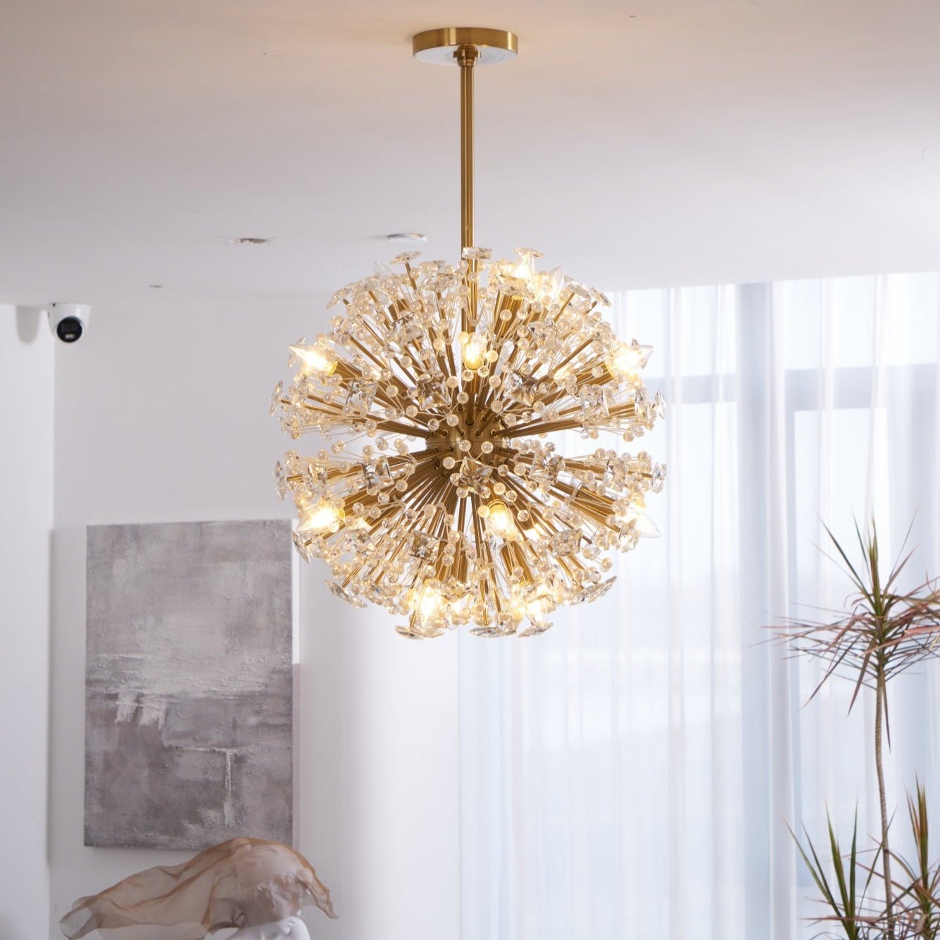 Aurora Chandelier Dickinson Gold Crystal Starburst