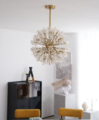 Aurora Chandelier Dickinson Gold Crystal Starburst
